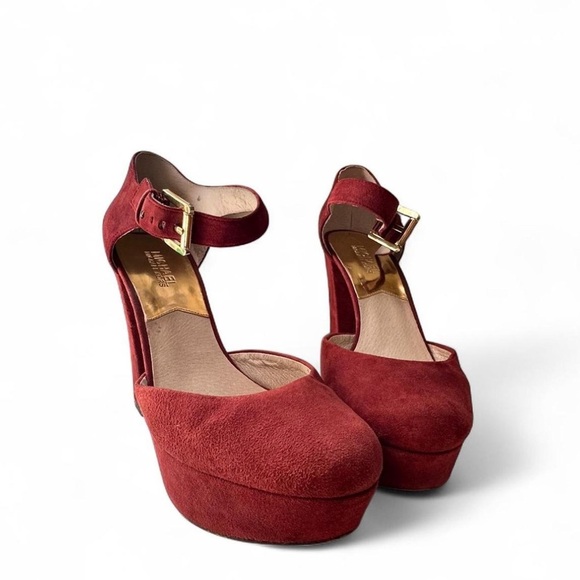 MICHAEL MICHAEL KORS Suede Platform Heels Pumps Almond Toe size 9.5 - Picture 8 of 8